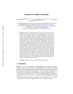 Negation in Cognitive Reasoning