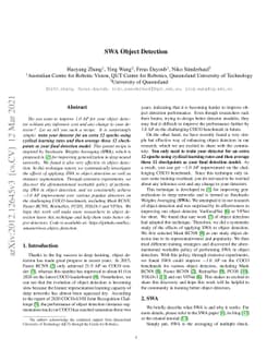 SWA Object Detection