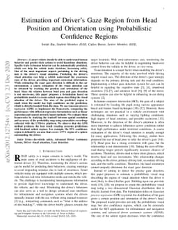 Estimation of Driver's Gaze Region from Head Position and Orientation
  using Probabilistic Confidence Regions