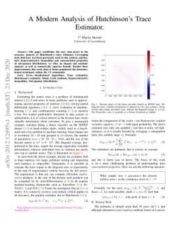 A Modern Analysis of Hutchinson's Trace Estimator