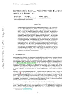 Representing Partial Programs with Blended Abstract Semantics