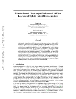 Private-Shared Disentangled Multimodal VAE for Learning of Hybrid Latent
  Representations