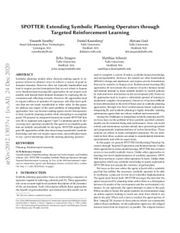 SPOTTER: Extending Symbolic Planning Operators through Targeted
  Reinforcement Learning
