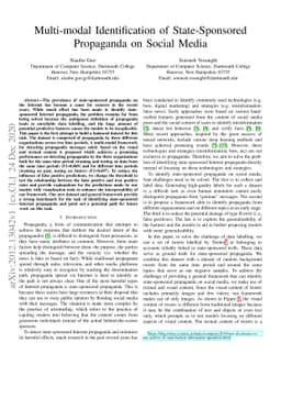 Multi-modal Identification of State-Sponsored Propaganda on Social Media