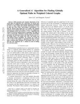 A Generalized A* Algorithm for Finding Globally Optimal Paths in
  Weighted Colored Graphs