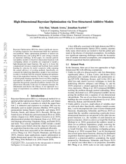 High-Dimensional Bayesian Optimization via Tree-Structured Additive
  Models