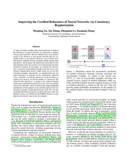 Improving the Certified Robustness of Neural Networks via Consistency
  Regularization