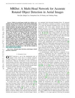 MRDet: A Multi-Head Network for Accurate Oriented Object Detection in
  Aerial Images