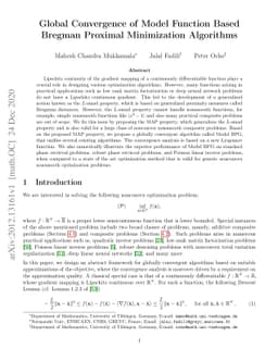 Global Convergence of Model Function Based Bregman Proximal Minimization
  Algorithms