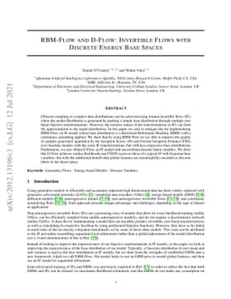 RBM-Flow and D-Flow: Invertible Flows with Discrete Energy Base Spaces