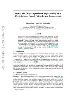 Real-Time Facial Expression Emoji Masking with Convolutional Neural
  Networks and Homography