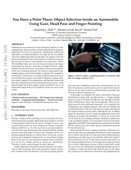 You Have a Point There: Object Selection Inside an Automobile Using
  Gaze, Head Pose and Finger Pointing