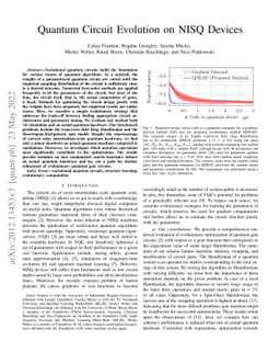 Quantum Circuit Evolution on NISQ Devices