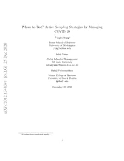 Whom to Test? Active Sampling Strategies for Managing COVID-19