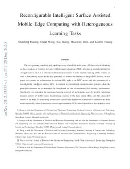 Reconfigurable Intelligent Surface Assisted Mobile Edge Computing with
  Heterogeneous Learning Tasks