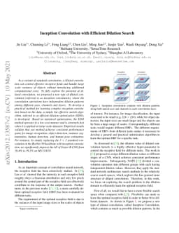 Inception Convolution with Efficient Dilation Search