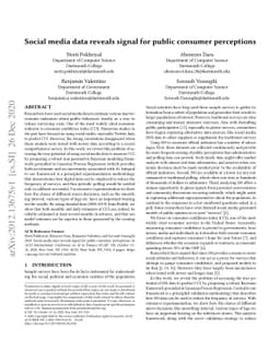 Social media data reveals signal for public consumer perceptions