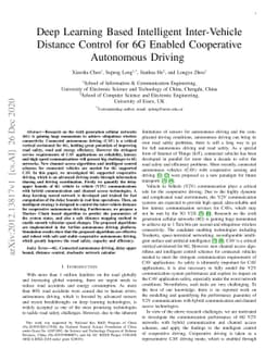 Deep Learning Based Intelligent Inter-Vehicle Distance Control for 6G
  Enabled Cooperative Autonomous Driving