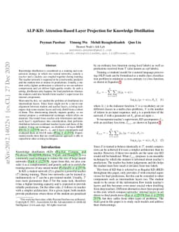 ALP-KD: Attention-Based Layer Projection for Knowledge Distillation