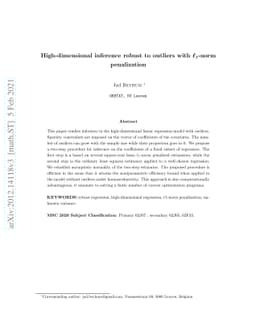 High-dimensional inference robust to outliers with l1-norm penalization