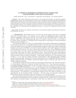 A cortical-inspired sub-Riemannian model for Poggendorff-type visual
  illusions