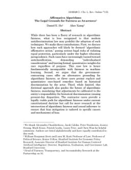 Affirmative Algorithms: The Legal Grounds for Fairness as Awareness