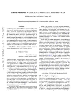 Causal Inference in Geosciences with Kernel Sensitivity Maps