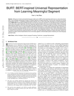 BURT: BERT-inspired Universal Representation from Learning Meaningful
  Segment