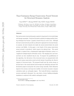 Time-Continuous Energy-Conservation Neural Network for Structural
  Dynamics Analysis