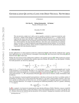 Generalized Quantile Loss for Deep Neural Networks