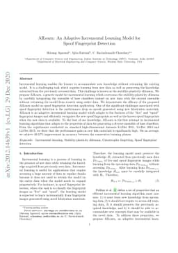 AILearn: An Adaptive Incremental Learning Model for Spoof Fingerprint
  Detection