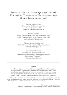 Assessing Information Quality in IoT Forensics: Theoretical Framework
  and Model Implementation