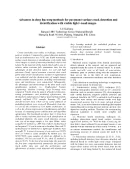 Advances in deep learning methods for pavement surface crack detection
  and identification with visible light visual images