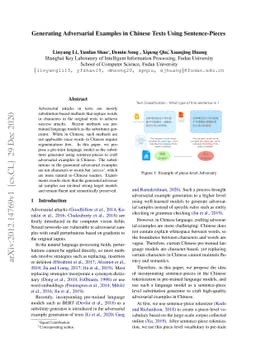 Generating Adversarial Examples in Chinese Texts Using Sentence-Pieces