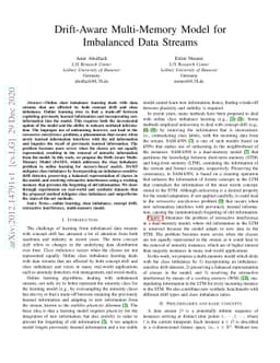 Drift-Aware Multi-Memory Model for Imbalanced Data Streams