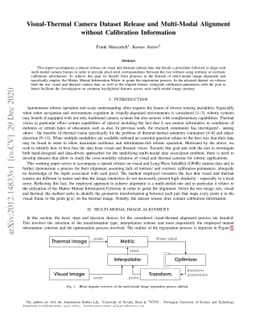 Visual-Thermal Camera Dataset Release and Multi-Modal Alignment without
  Calibration Information