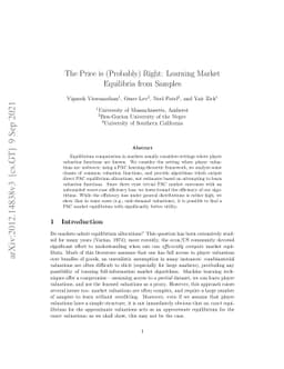 The Price is (Probably) Right: Learning Market Equilibria from Samples