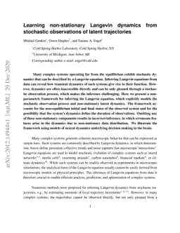 Learning non-stationary Langevin dynamics from stochastic observations
  of latent trajectories