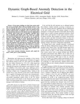 Dynamic Graph-Based Anomaly Detection in the Electrical Grid