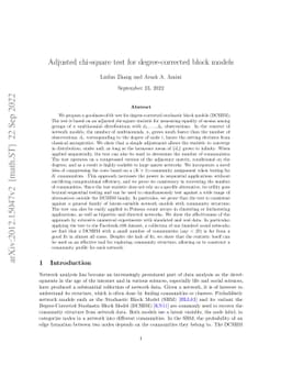 Adjusted chi-square test for degree-corrected block models