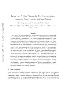 Perspective: A Phase Diagram for Deep Learning unifying Jamming, Feature
  Learning and Lazy Training