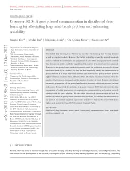 Crossover-SGD: A gossip-based communication in distributed deep learning
  for alleviating large mini-batch problem and enhancing scalability