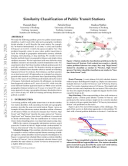 Similarity Classification of Public Transit Stations