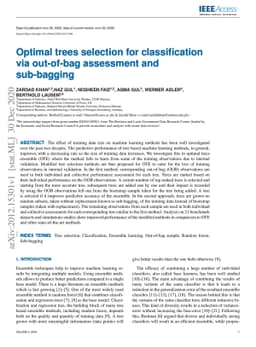 Optimal trees selection for classification via out-of-bag assessment and
  sub-bagging