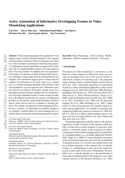 Active Annotation of Informative Overlapping Frames in Video Mosaicking
  Applications