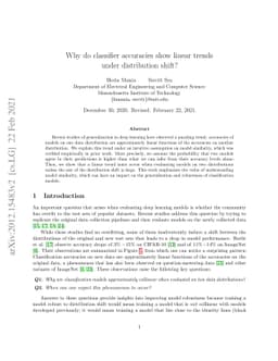 Why do classifier accuracies show linear trends under distribution
  shift?