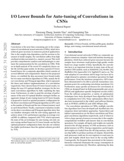 I/O Lower Bounds for Auto-tuning of Convolutions in CNNs