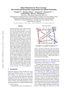Better Robustness by More Coverage: Adversarial Training with Mixup
  Augmentation for Robust Fine-tuning