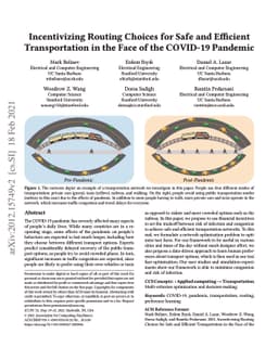 Incentivizing Routing Choices for Safe and Efficient Transportation in
  the Face of the COVID-19 Pandemic