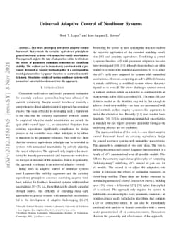 Universal Adaptive Control of Nonlinear Systems